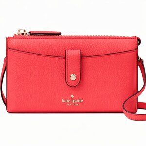 Kate Spade Jackson Small Tab Crossbody Wallet Bag Purse Stoplight Red NWT